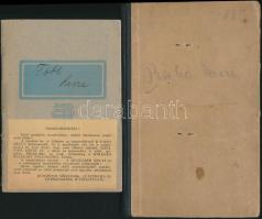 1927, 1947 Szolgálati cselédkönyv és női szabó számára kiállított munkakönyv okmánybélyegekkel