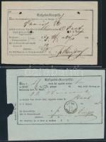 1845-1868 7 db Feladási vevény, magyar és német nyelven