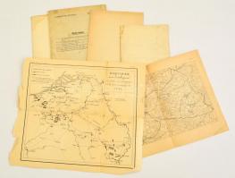 Kb 10 db első világhápborús és egyéb katonai térképek. A Világháború 1914-1918 c. könyv Hadrendek c. melléklete.
