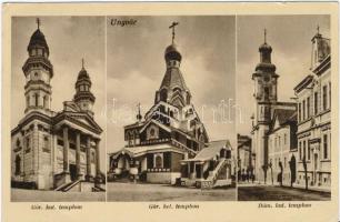 Ungvár, Uzshorod, Uzhhorod, Uzhorod; Görög katolikus, görög keleti és római katolikus templomok / churches (EK)