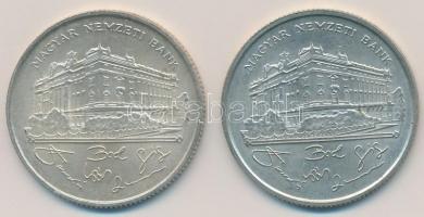 1993. 200Ft Ag "MNB" (2x) T:2 patina