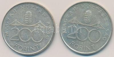 1994. 200Ft Ag "Deák" (2x) T:2 patina
