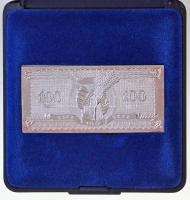 1996. "1946. 100Ft" jelzett Ag bankjegy veret, eredeti tokban (47,65g/0.999/37,5x80mm) T:1...