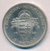 1938. 5P Ag "Szent István" T:2 
Adamo P8.1