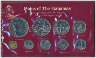 Bahamák 1974. 1c-5$ (9xklf) forgalmi sor dísztokban T:1 Bahamas 1974. 1 Cent - 5 Dollars (9xdiff) coin set in case C:UNC