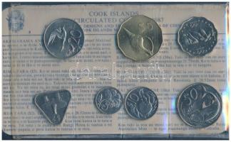 Cook-szigetek 1987. 5c-5$ Br, Cu-Ni (7xklf) forgalmi sor műanyag tokban T:PP  Cook Islands 1987. 5 Cents - 5 Dollars Br, Cu-Ni (7xdiff) coin set in plastic case C:PP