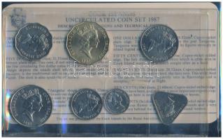 Cook-szigetek 1987. 5c-5$ Br, Cu-Ni (7xklf) forgalmi sor műanyag tokban T:PP 
Cook Islands 1987. 5 ...