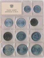 Lengyelország 1975. 10g - 20Zl (11xklf) forgalmi sor fóliatokban T:1  Poland 1975. 10 Groszy - 20 Zlotych, (11xdiff) coin set in foil packing C:UNC