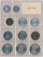 Lengyelország 1975. 10g - 20Zl (11xklf) forgalmi sor fóliatokban T:1 
Poland 1975. 10 Groszy - 20 Z...