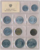 Lengyelország 1978. 10g - 20Zl (11xklf) forgalmi sor fóliatokban T:1  Poland 1978. 10 Groszy - 20 Zlotych, (11xdiff) coin set in foil packing C:UNC