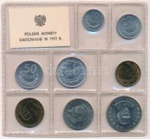 Lengyelország 1977. 10g - 20Zl (8xklf) forgalmi sor fóliatokban T:1  Poland 1977. 10 Groszy - 20 Zlotych (8xdiff) coin set in foil packing C:UNC