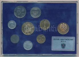 Ausztria 1982. 2gr-20Sch (8xklf) forgalmi sor + Bécsi Verde zseton műanyag tokban T:PP  Austria 1982. 2 Groschen - 20 Schilling (8xdiff) coin set + Mint of Wien token in plastic case C:PP