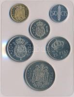 Spanyolország 1975. 50c-100P (6xklf) forgalmi szett műanyag tokban T:BU 
Spain 1975. 50 Centavos - ...