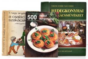 3 db szakácskönyv vegyes témákkal. Burgonyaételek, Nők Lapja receptek, Hidegkonyhai szakácsművészet