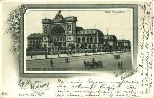 1898 Budapest VII. Keleti pályaudvar. Floral, Art Nouveau, litho (EB)