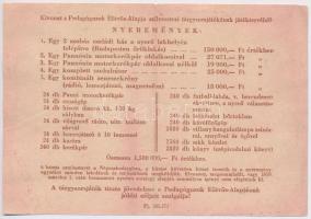 Budapest 1958. "A Pedagógusok Eötvös-alapja Szilveszteri Sorsjegye" 4Ft értékben T:II-,III