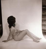 cca 1960 Krisch Béla (1929-?) kecskeméti fotóművész hagyatékából 13 db szolidan erotikus felvétel, 13 db vintage negatív, 6x6 cm