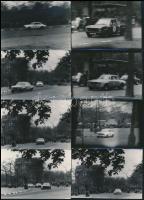 cca 1960 Autóverseny a Népligetben, 19 db vintage fotó, 6x9 cm