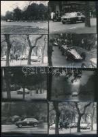 cca 1960 Autóverseny a Népligetben, 19 db vintage fotó, 6x9 cm