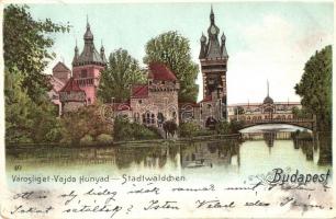 1909 Budapest XIV. Városliget, Vajdahunyad. litho (kopott sarkak / worn corners)