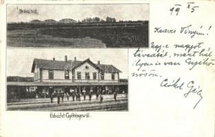 1899 Gyékényes, Dráva híd, vasútállomás (EK)