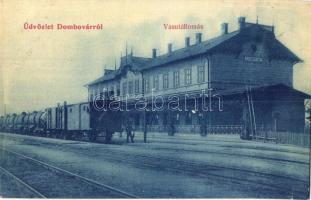 Dombóvár, vasútállomás, vonat. W.L. 565. (EK)
