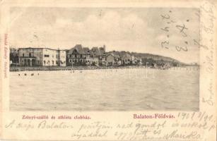 1901 Balatonföldvár, Zrínyi szálloda, Athléta clubház. Divald Károly (ázott / wet damage)