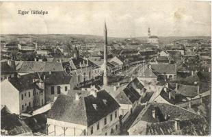 Eger, Látkép, minaret, templom Özv. Wahl Adolfné nagytőzsde kiadása
