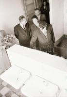 1949. május 14. Budapest, a Gamma Gyár új tanműhelyét avatja fel Kossa István miniszter, Rózsa Györg...