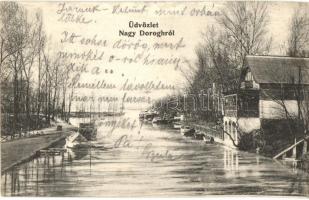1905 Siófok, Sió csatorna csónak kikötővel (tévesen Üdvözlet Nagy Doroghról felirattal) / wrongly labeled Greetings from Nagydorog