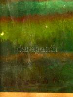 Mikola jelzéssel: Faluhatár. Olaj, papír, üvegezett keretben, 34×50 cm