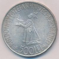 Románia 1941. 500L Ag "Besszarábia" T:2 patina 
Romania 1941. 500 Lei Ag "Bessarabia...