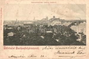 1899 Székesfehérvár, Látkép, zsinagóga, Klőkner Péter kiadása (fl)
