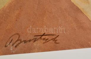 Bortnyik jelzéssel: Férfi portré. Vegyes technika, papír, 30×21 cm