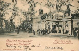 1899 Budapest XIV. Városliget, Első Budapesti Variete Színház, Fisch. Ferenc üzlete