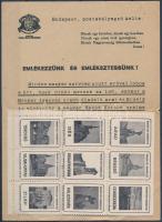 1920 A magyar nemzeti szövetség adománygyűjtő felhívása 21 darabos levélzáró ívvel, elvált fogazott, 1 bélyeg sérült