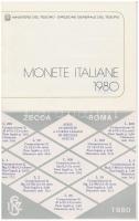 Olaszország 1980. 1L-500L (10xklf) forgalmi sor fóliatokban, tanúsítvánnyal, közte 1980R 500L Ag + &...