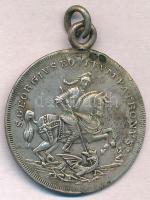 DN Szent György jelzett Ag emlékérem füllel (5,76g/28mm) T:2,2- patina ND Saint George hallmarked Ag commemorative medal with ear (5,76g/28mm) C:XF,VF patina