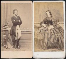 cca 1860 Licskó és Simonyi fényképészek műtermében készült, 2 db vizitkártya méretű fénykép, 10,5x6 cm