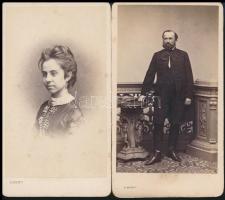 cca 1859 Simonyi pesti fényirdájában készült, 2 db vizitkártya méretű fénykép, 10,5x6 cm