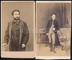 cca 1861 Mayer Gy. fényképíró és Borsos-Doctor fényképészek műtermében készült, 2 db vizitkártya méretű fénykép, 10x6 cm