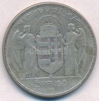 1930. 5P Ag "Horthy jobbra" T:2-,3 
Adamo P8