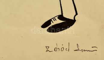 Zórád jelzéssel: Bika. Tus, papír, 28×42 cm