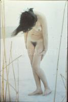 cca 1976 Elszabadult fantáziák, szolidan erotikus felvételek, 3 db vintage diapozitív (24x36 mm) + 6...