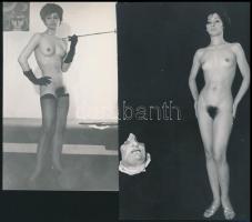 cca 1971 Régi emlékek, régi képeken, szolidan erotikus felvételek, 7 db vintage fotó, 18x13 cm és 13...