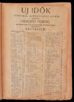 1936 Uj Idők. XLII évfolyam bekötve Szerk.: Herczeg Ferenc. Kissé laza félvászon-kötésben