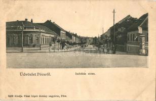 Pécs, Indóház utca, hirdetőoszlop