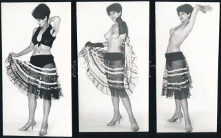 cca 1973 Előjáték, szolidan erotikus felvételek, 8 db vintage fotó, 15x7 cm