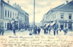 1899 Kaposvár, utcakép, Pollák József és Geiszler Nep. üzlete