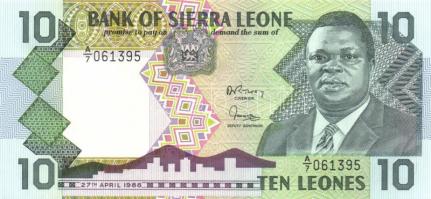 Sierra Leone 1988-91. 10L, 20L, 50L, 100L,  500L T:I